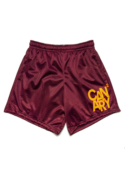 Squared Print Mesh Shorts