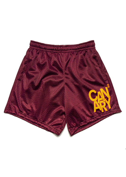 Squared Print Mesh Shorts